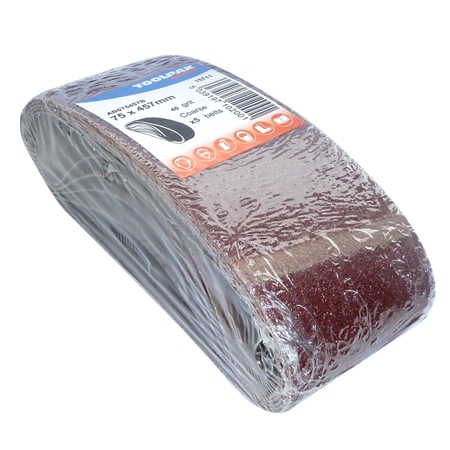 Sanding Belt 75mm x 457mm 120 Grit Pack of 5 Toolpak